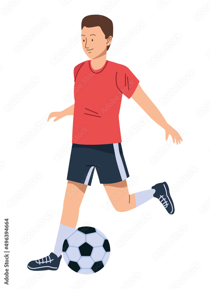 young sportsman playing soccer