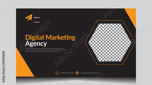 Digital marketing web banner Business facebook cover page template.social web media banner photo