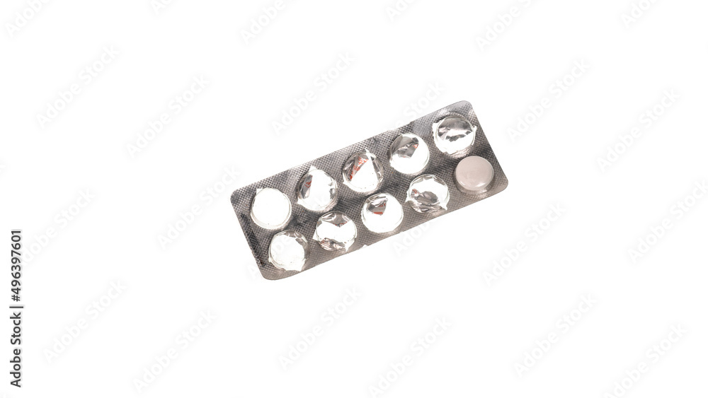 empty pill boxes. pills in a package on a white background. empty pill boxes. pills in a package on a white background.