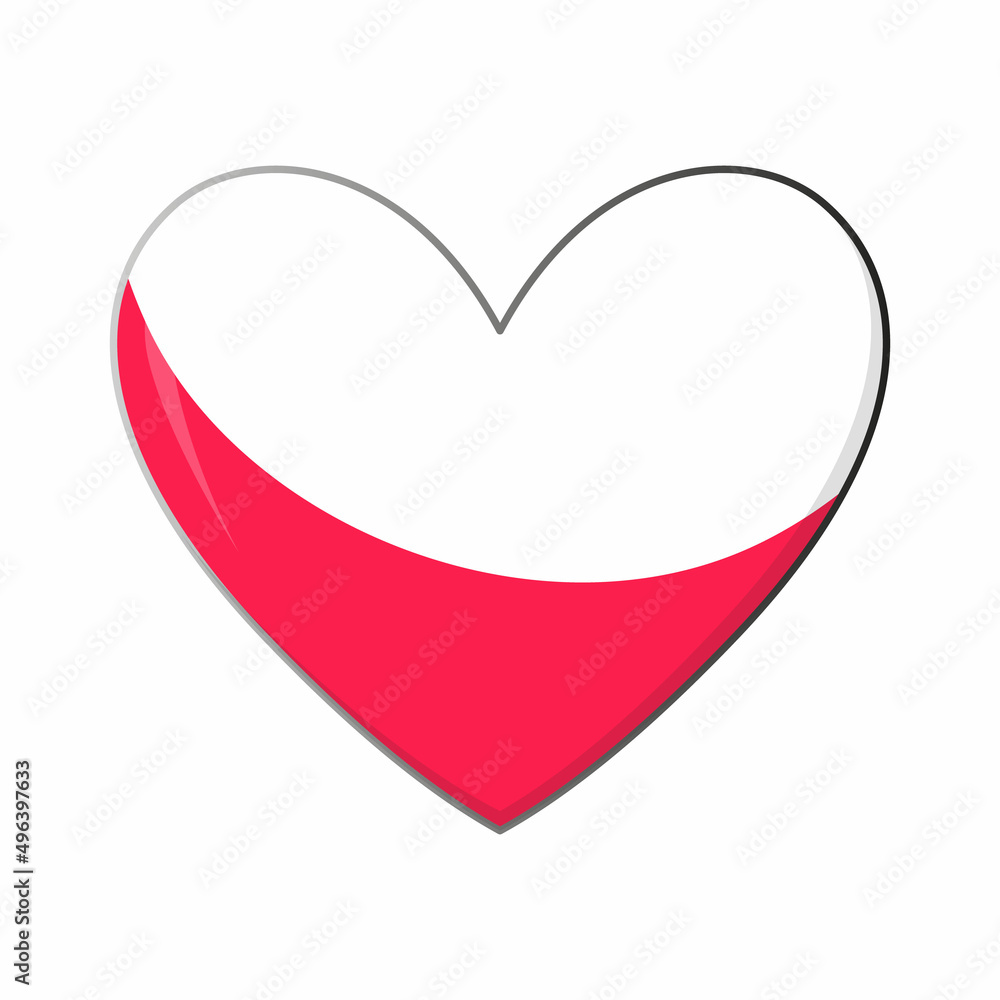 Love Poland symbol. Vector Heart flag icon isolated on white background. Love Poland symbol. Vector Heart flag icon isolated on white background.