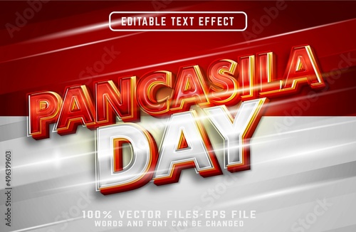pancasila day text effect premium vectors photo