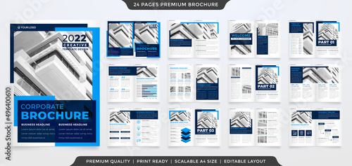 minimalist brochure template with modern concept and minimalist layout use for business profile and product catalog