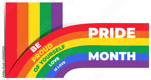 Listón de arcoiris. Mes del orgullo LGBT.