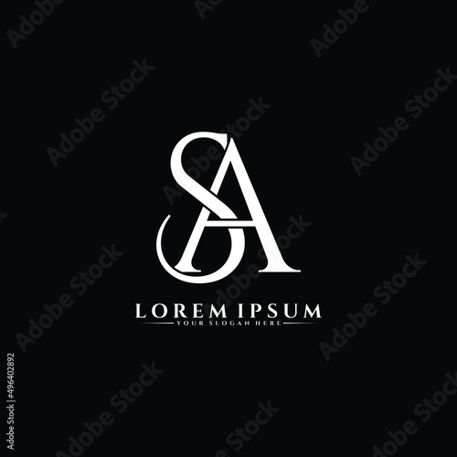 Letter SA luxury logo design vector
