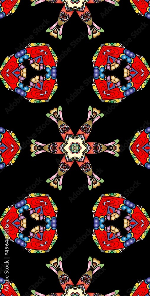 Fototapeta premium Fractodome Colorful Seamless Fractal Patterns
