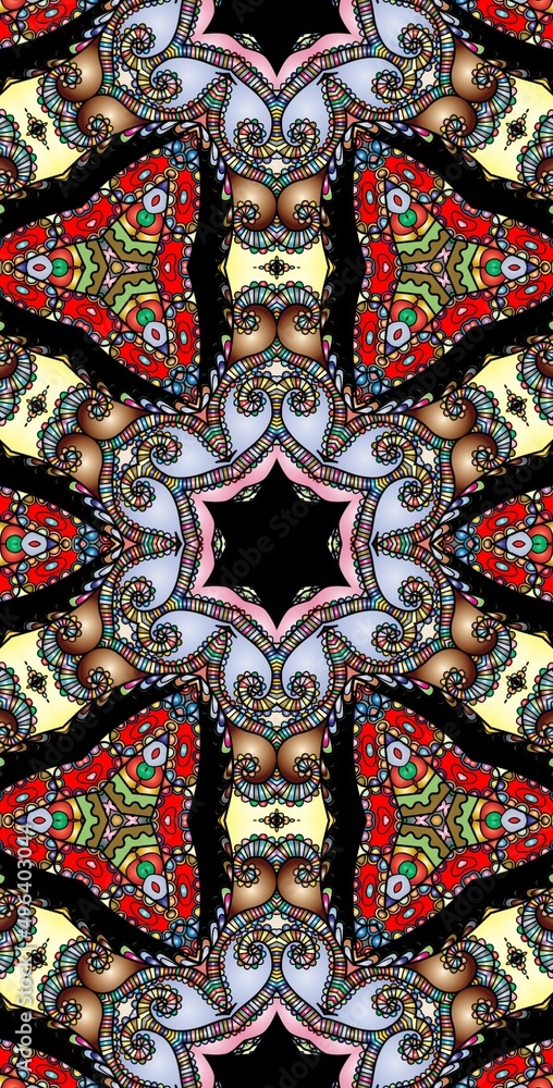 Fototapeta premium Fractodome Colorful Seamless Fractal Patterns