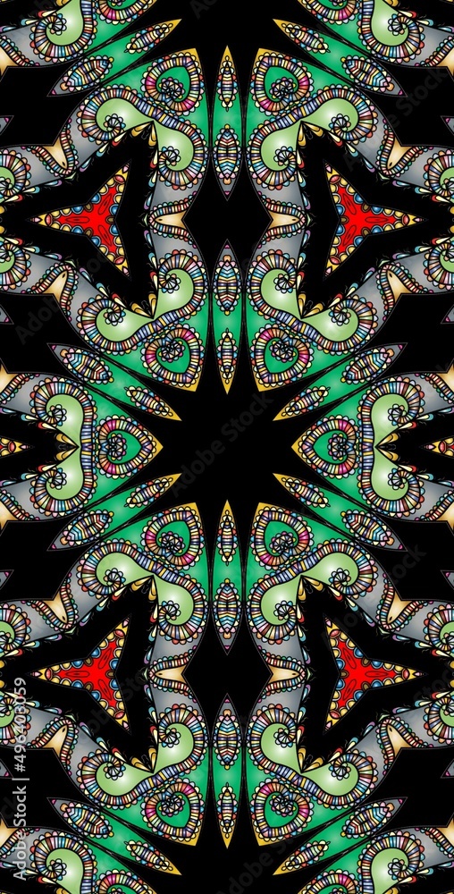 Fototapeta premium Fractodome Colorful Seamless Fractal Patterns