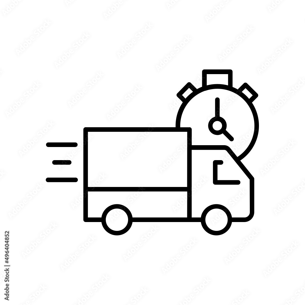 Fast delivery truck icon, express delivery, quick move, line symbol Fast delivery truck icon, express delivery, quick move, line symbol