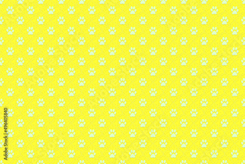 light green cream animal footprint pattern wallpaper doodle background, cute seamless pattern, yellow background