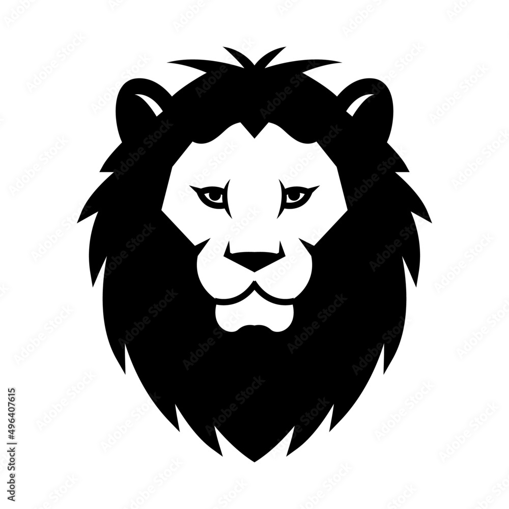 Lion head Logo Icon vector illustration Lion face silhouette