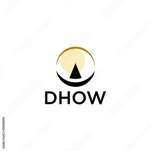 dhow logo with an abstract and simple design concept for brand identity