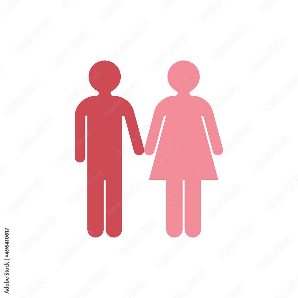 Dating couple holding their hands vector icon Dating couple holding their hands vector icon