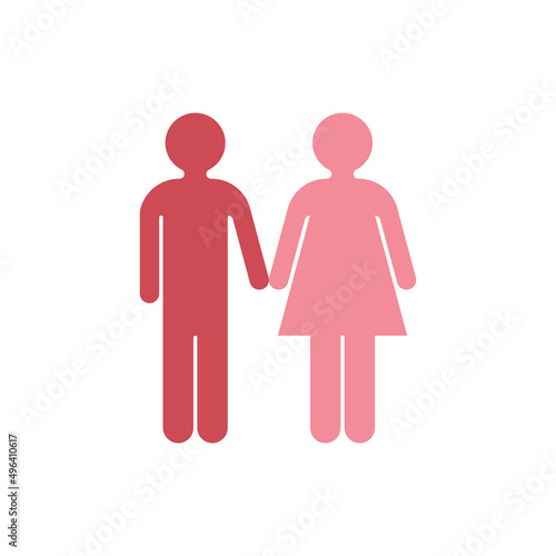 Dating couple holding their hands vector icon photo