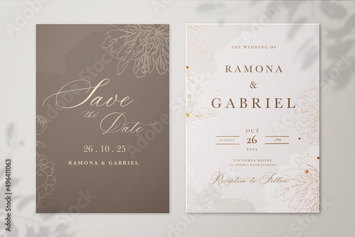 Golden Wedding Invitation and Save the Date