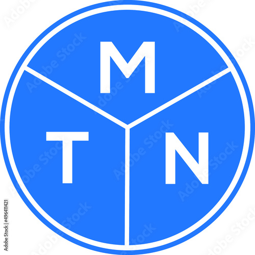 MTN letter logo design on white background. MTN  creative circle letter logo concept. MTN letter design.