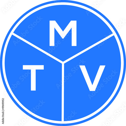 MTV letter logo design on white background. MTV  creative circle letter logo concept. MTV letter design. photo