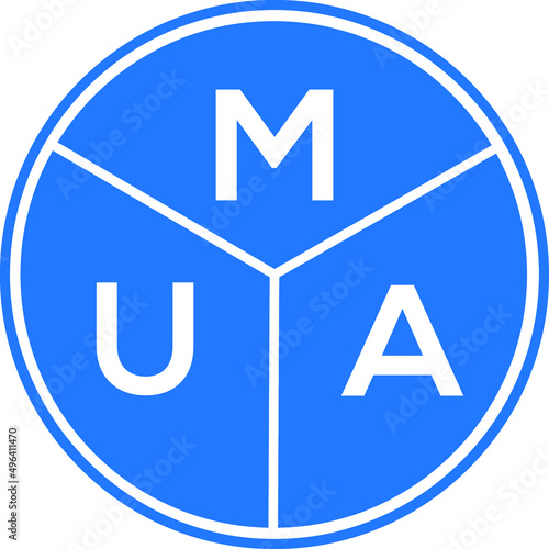 MUA letter logo design on white background. MUA  creative circle letter logo concept. MUA letter design.