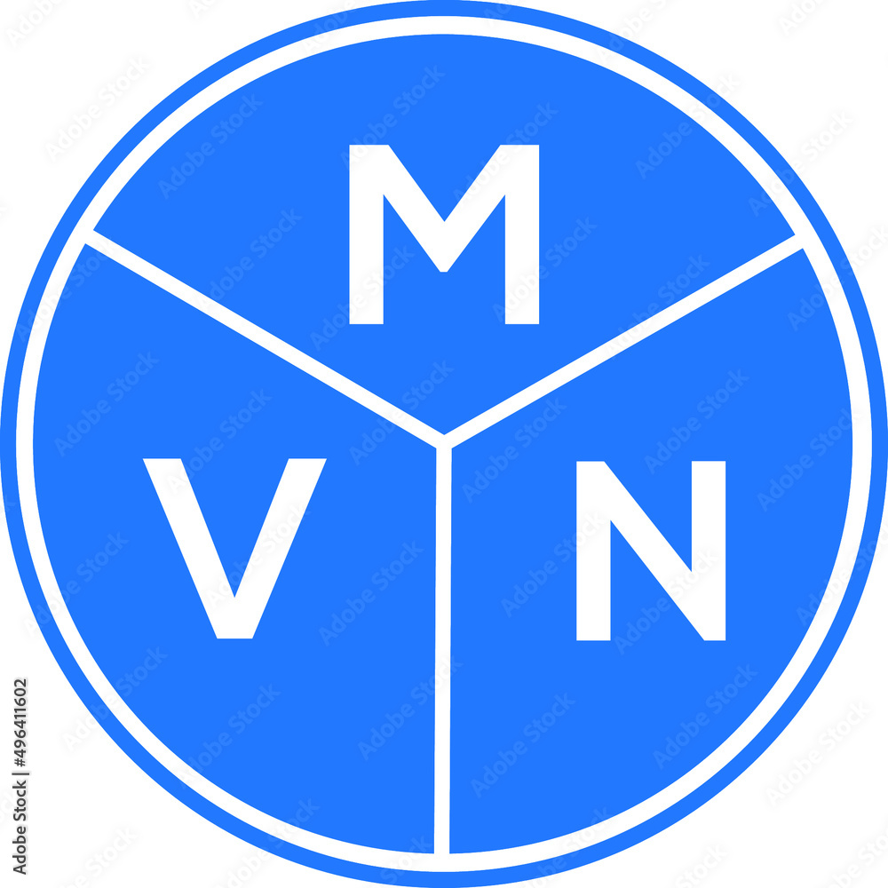 MVN letter logo design on white background. MVN creative circle letter logo concept. MVN letter design. MVN letter logo design on white background. MVN creative circle letter logo concept. MVN letter design.