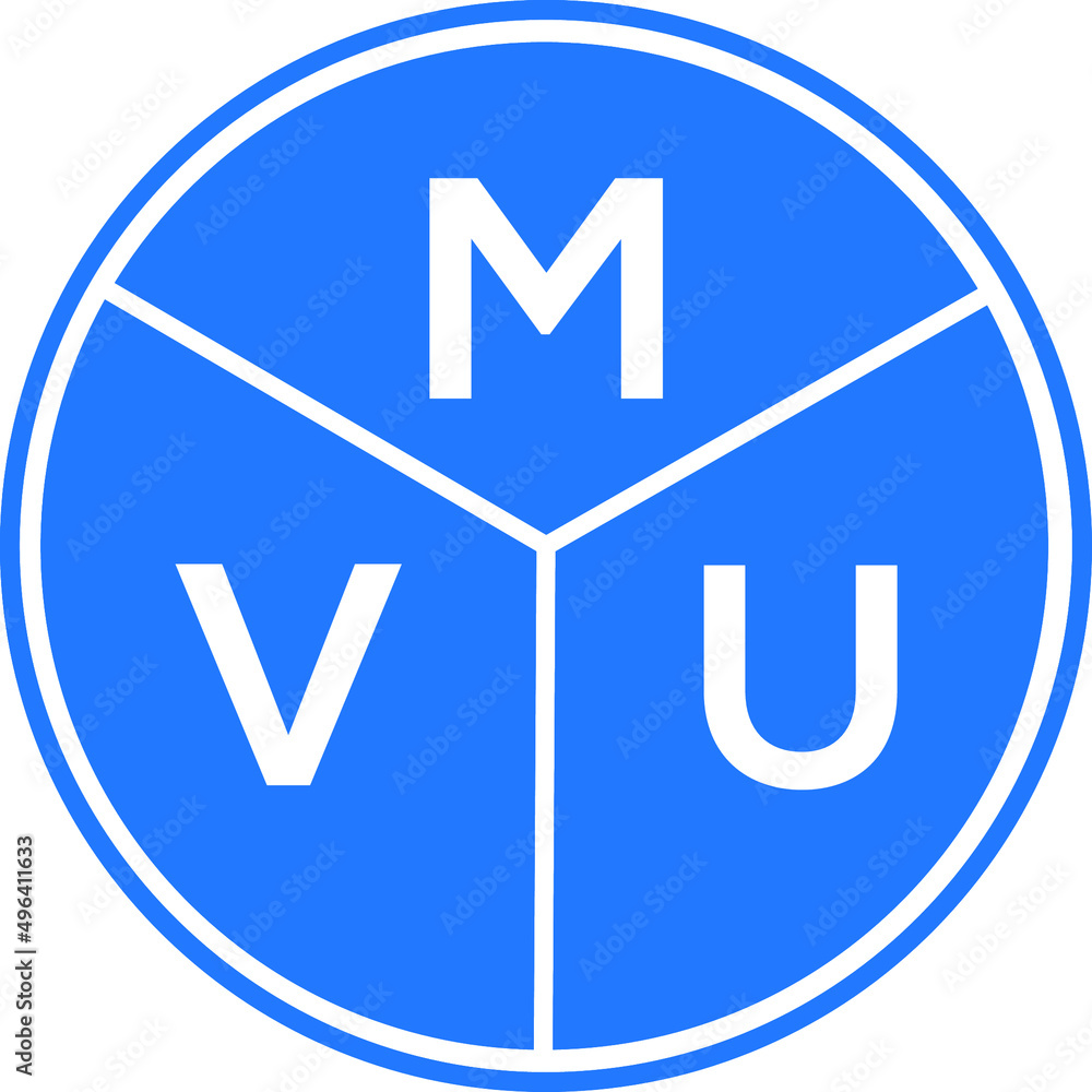 MVU letter logo design on white background. MVU creative circle letter logo concept. MVU letter design. MVU letter logo design on white background. MVU creative circle letter logo concept. MVU letter design.