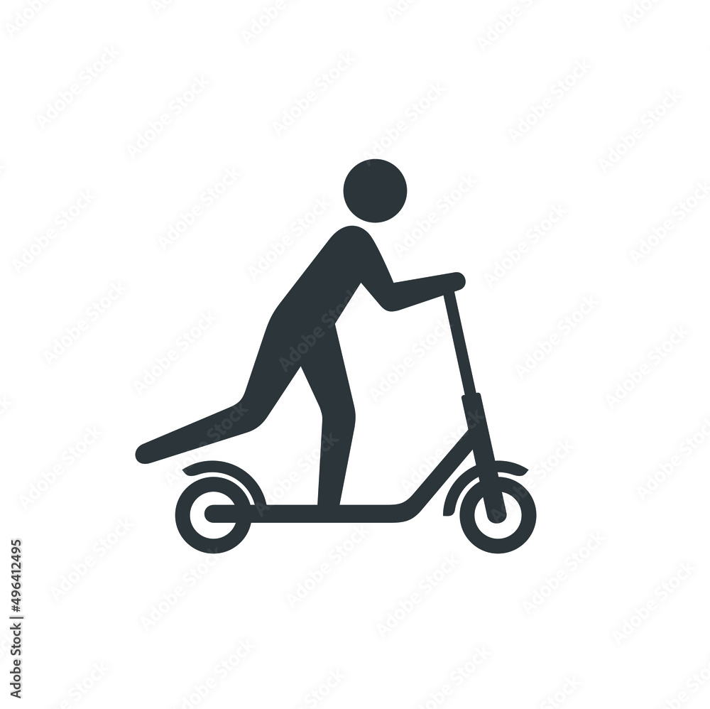 illustration of kick scooter, vector art. illustration of kick scooter, vector art.