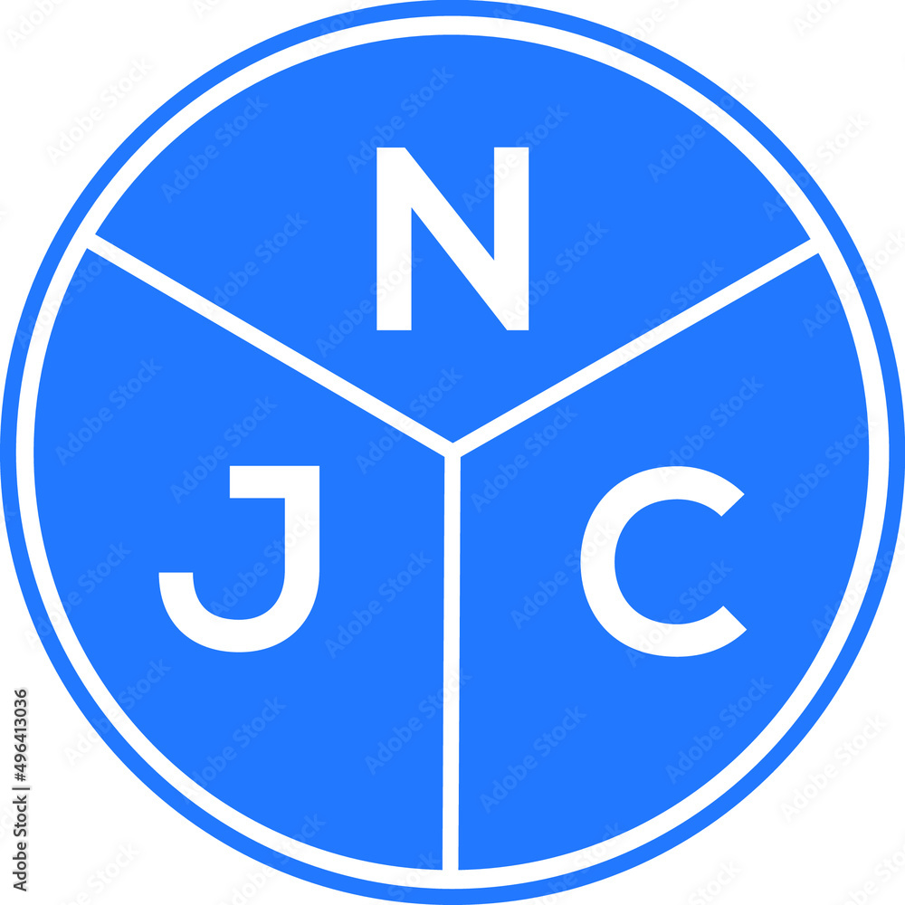 NJC letter logo design on white background. NJC creative circle letter logo concept. NJC letter design. NJC letter logo design on white background. NJC creative circle letter logo concept. NJC letter design.