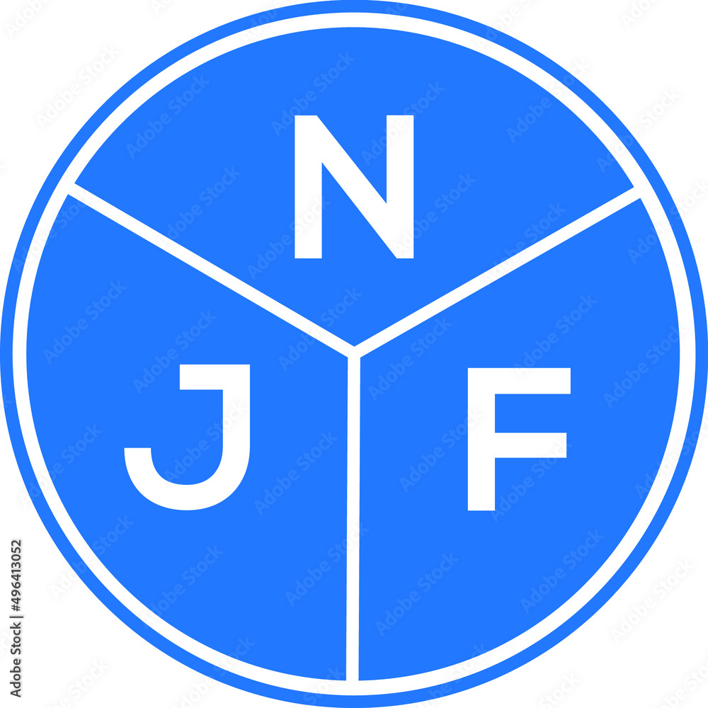 NJF letter logo design on white background. NJF creative circle letter logo concept. NJF letter design. NJF letter logo design on white background. NJF creative circle letter logo concept. NJF letter design.