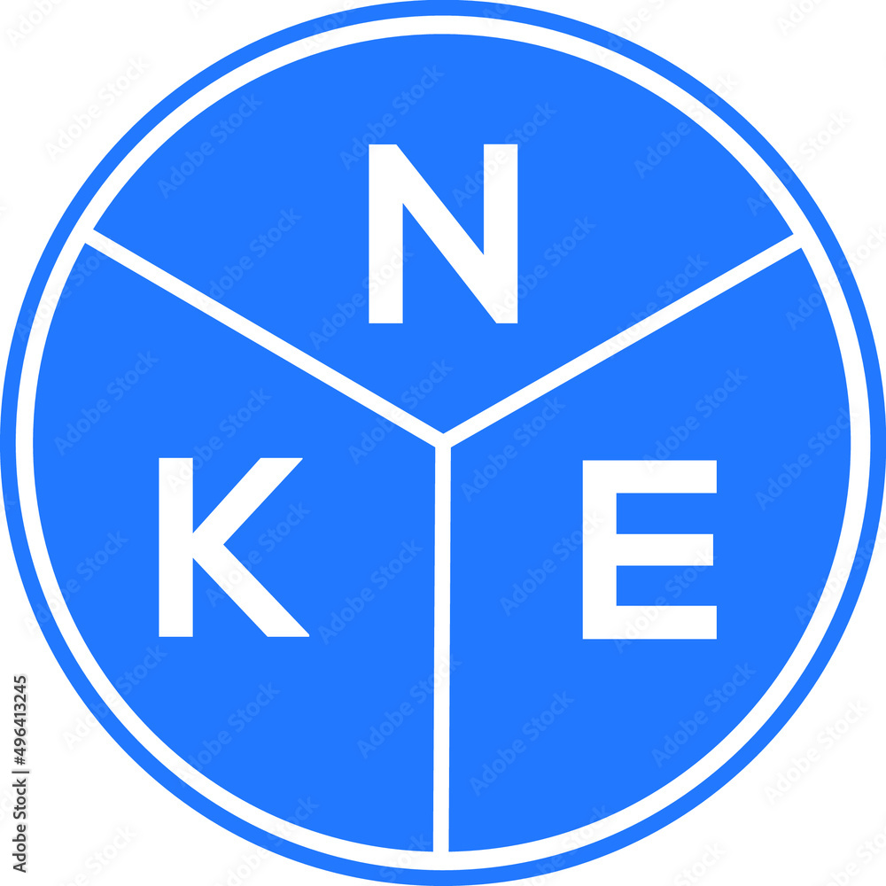 NKE letter logo design on white background. NKE creative circle letter logo concept. NKE letter design. NKE letter logo design on white background. NKE creative circle letter logo concept. NKE letter design.