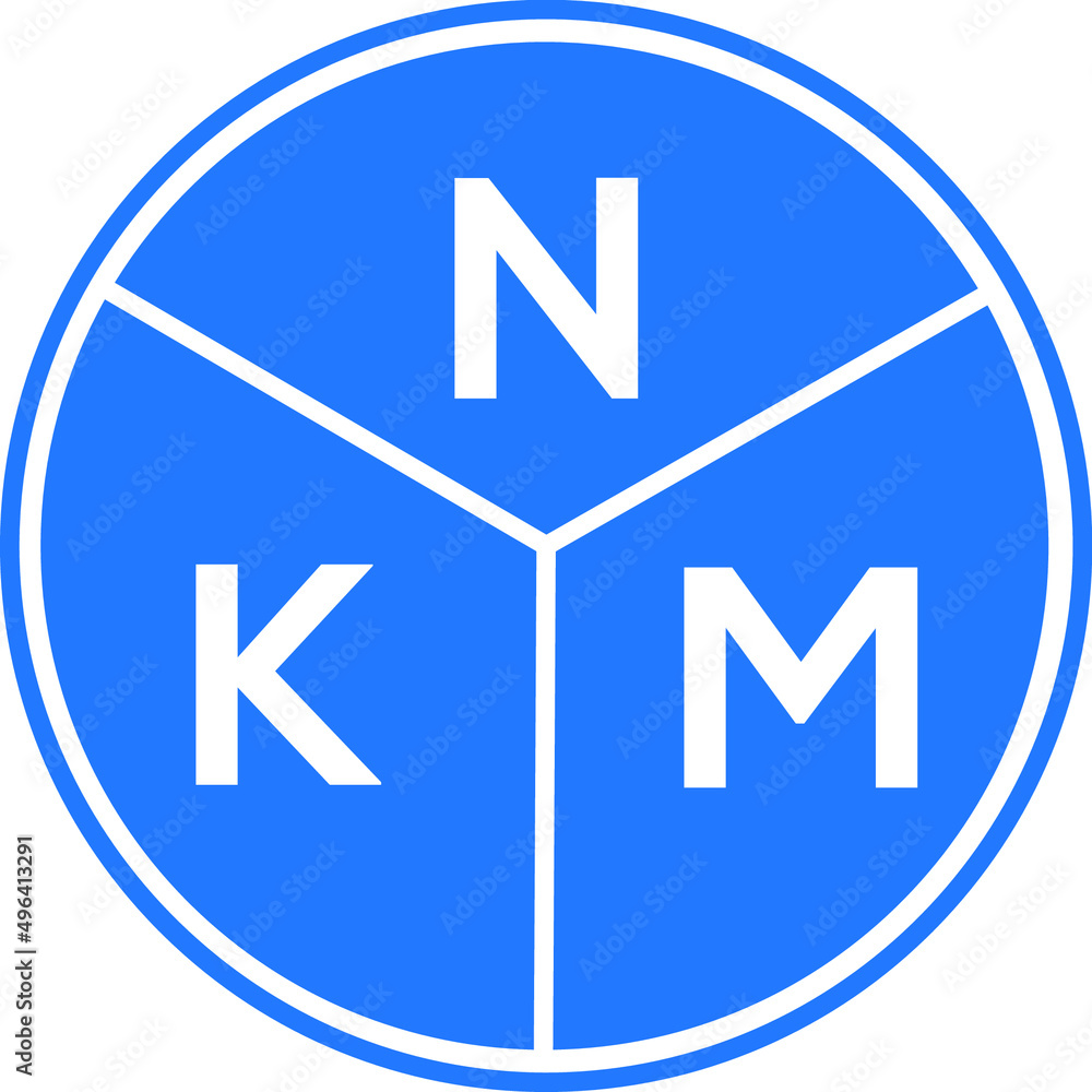 NKM letter logo design on white background. NKM creative circle letter logo concept. NKM letter design. NKM letter logo design on white background. NKM creative circle letter logo concept. NKM letter design.
