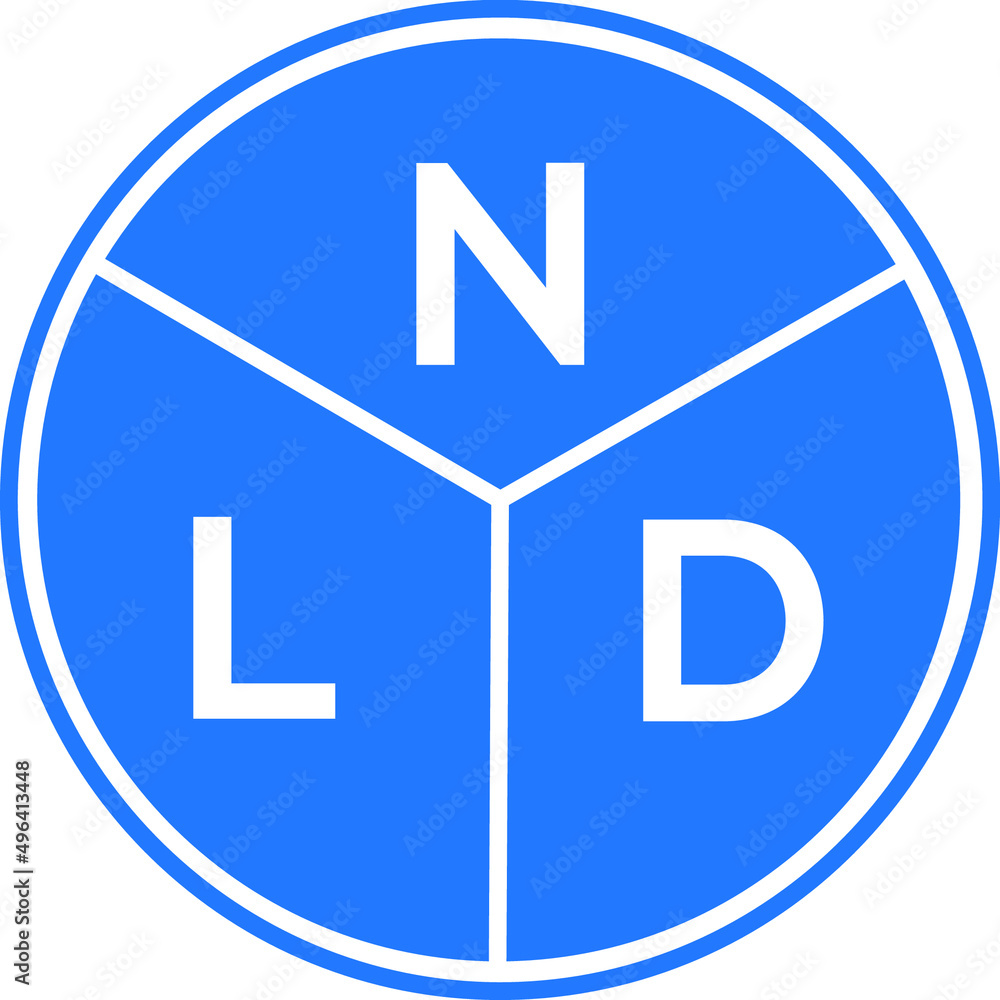 Fototapeta premium NLD letter logo design on white background. NLD creative circle letter logo concept. NLD letter design.