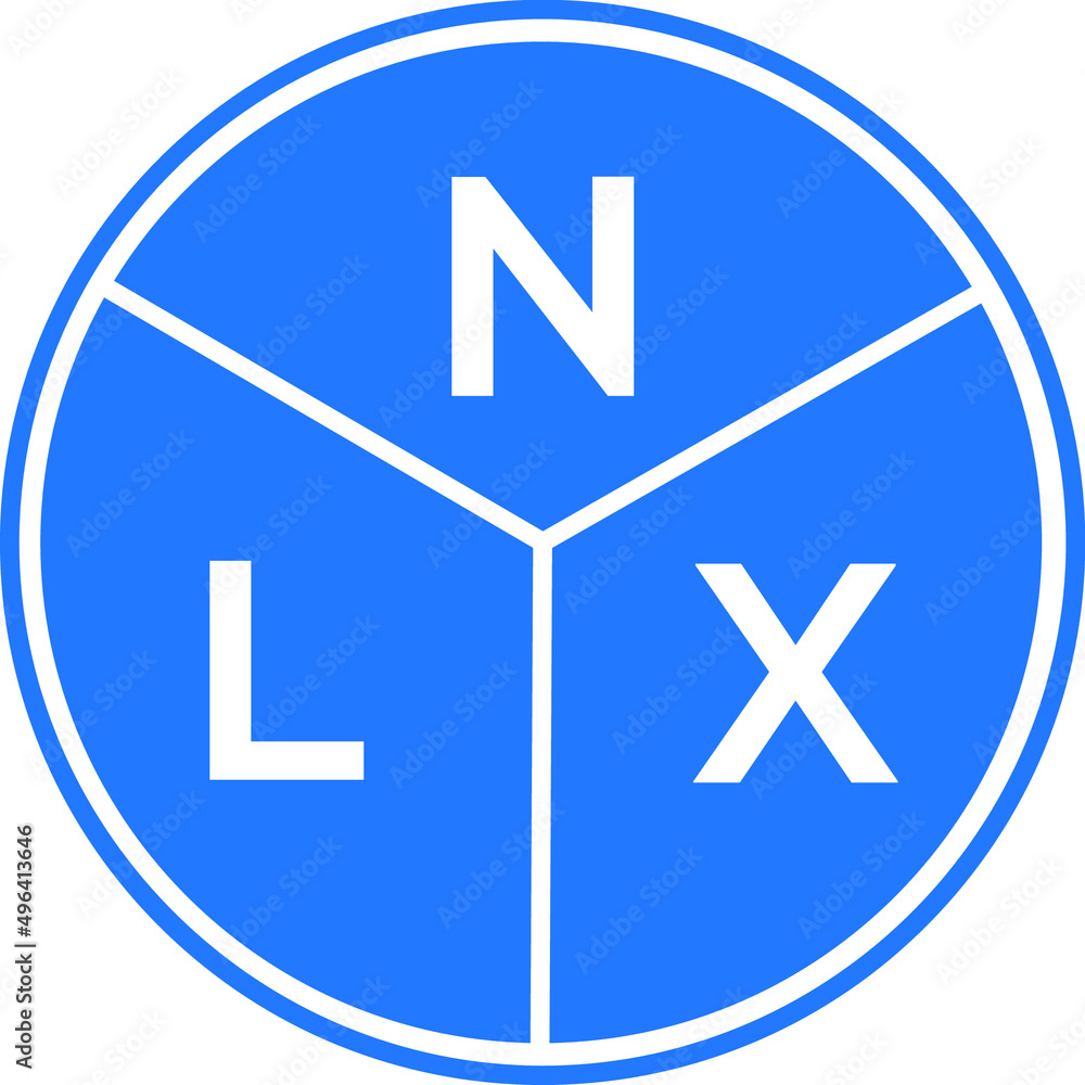 NLX letter logo design on white background. NLX creative circle letter logo concept. NLX letter design. NLX letter logo design on white background. NLX creative circle letter logo concept. NLX letter design.