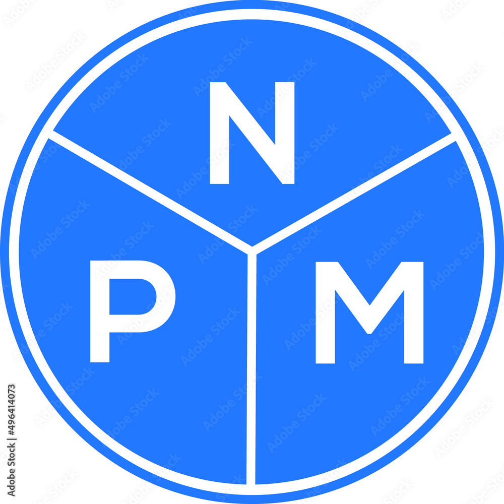 NPM letter logo design on white background. NPM creative circle letter logo concept. NPM letter design. NPM letter logo design on white background. NPM creative circle letter logo concept. NPM letter design.