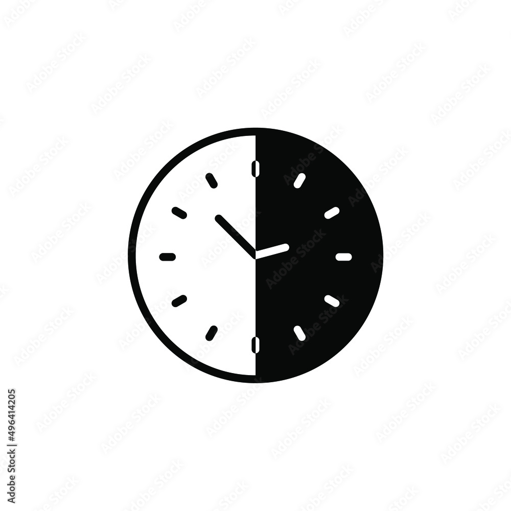 Clock, Timer, Time Solid Line Icon Vector Illustration Logo Template. Suitable For Many Purposes. Clock, Timer, Time Solid Line Icon Vector Illustration Logo Template. Suitable For Many Purposes.