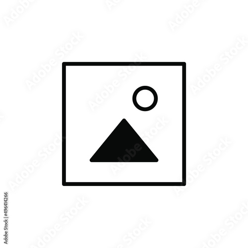 Picture, Gallery, Image Solid Line Icon Vector Illustration Logo Template. Suitable For Many Purposes.