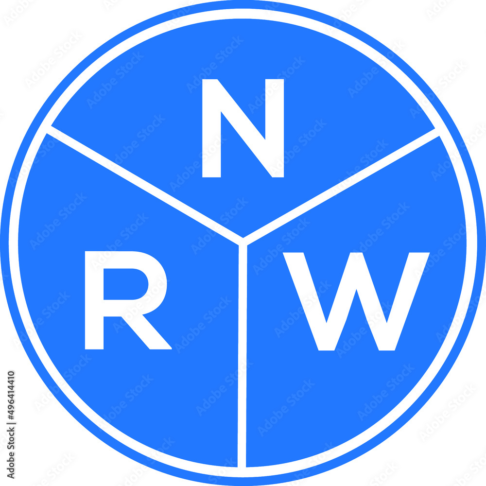 NRW letter logo design on white background. NRW creative circle letter logo concept. NRW letter design. NRW letter logo design on white background. NRW creative circle letter logo concept. NRW letter design.