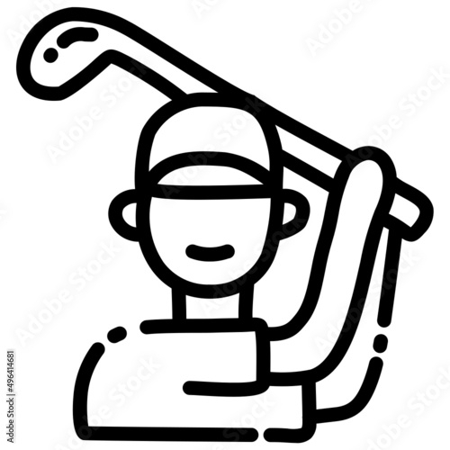 handdrawn golfer icon