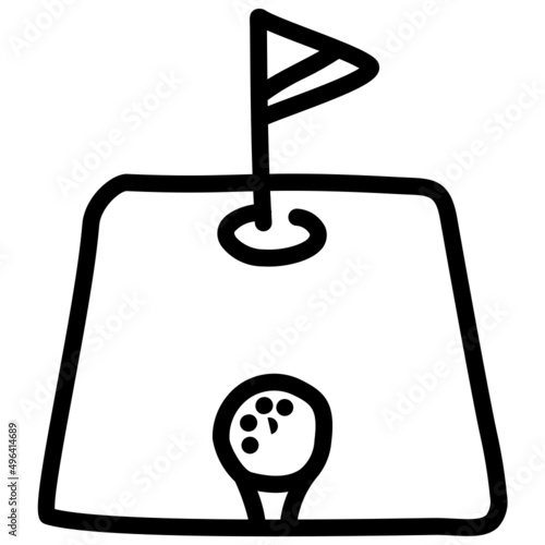 handdrawn mini golf icon