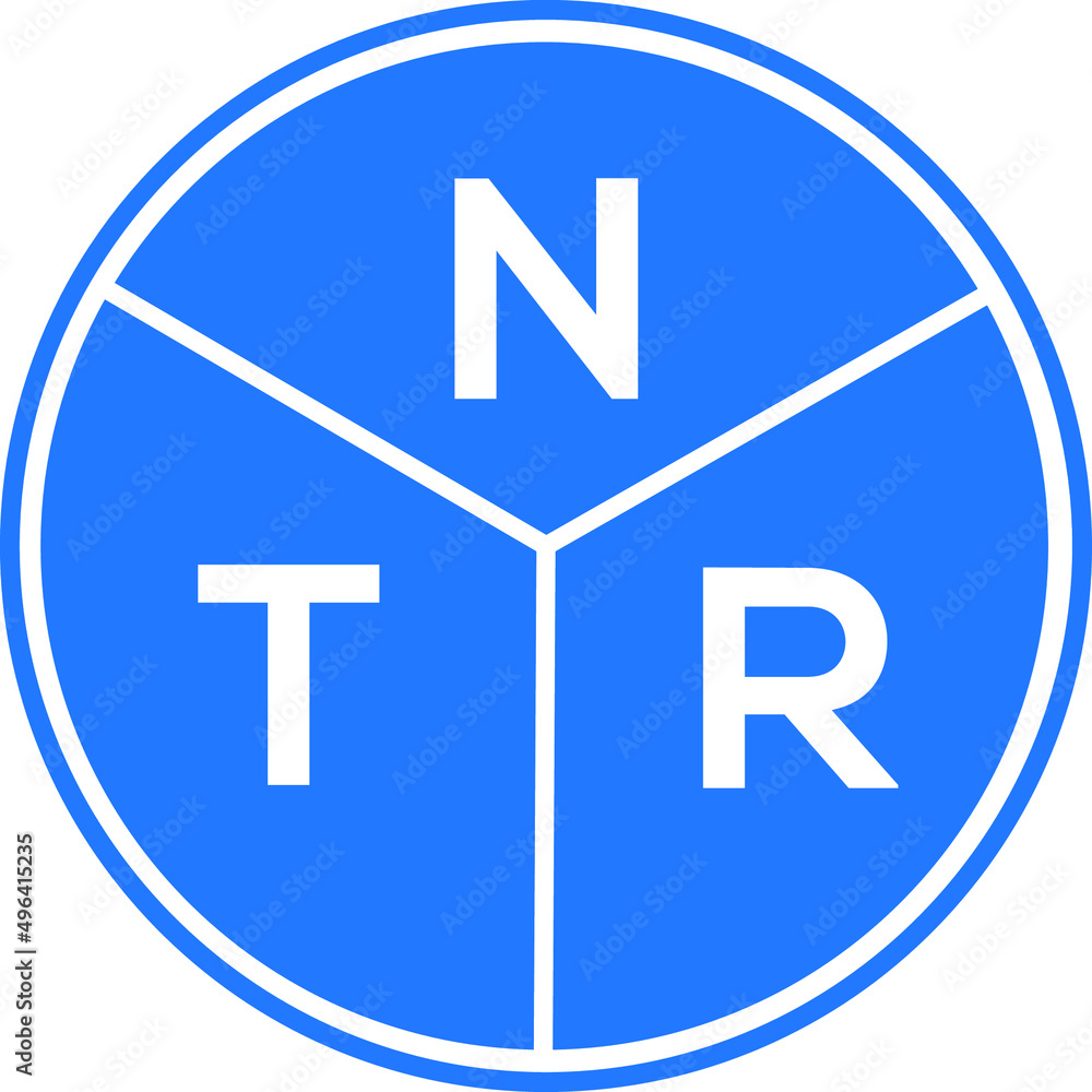 NTR letter logo design on white background. NTR  creative circle letter logo concept. NTR letter design.
