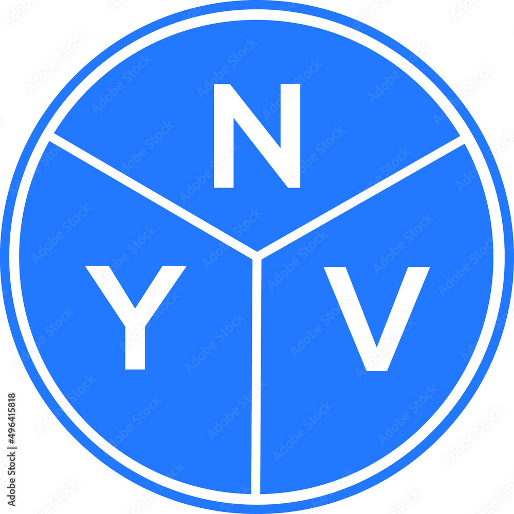 NYV letter logo design on white background. NYV creative circle letter logo concept. NYV letter design. NYV letter logo design on white background. NYV creative circle letter logo concept. NYV letter design.