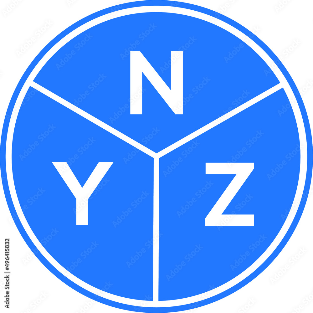 NYZ letter logo design on white background. NYZ creative circle letter logo concept. NYZ letter design. NYZ letter logo design on white background. NYZ creative circle letter logo concept. NYZ letter design.