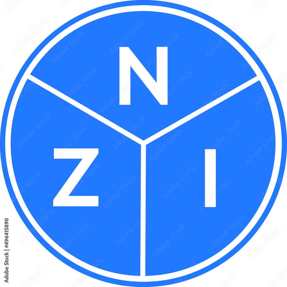 NZI letter logo design on white background. NZI creative circle letter logo concept. NZI letter design. NZI letter logo design on white background. NZI creative circle letter logo concept. NZI letter design.