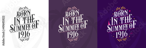 Born in the Summer of 1916 set, 1916 Lettering birthday quote bundle
