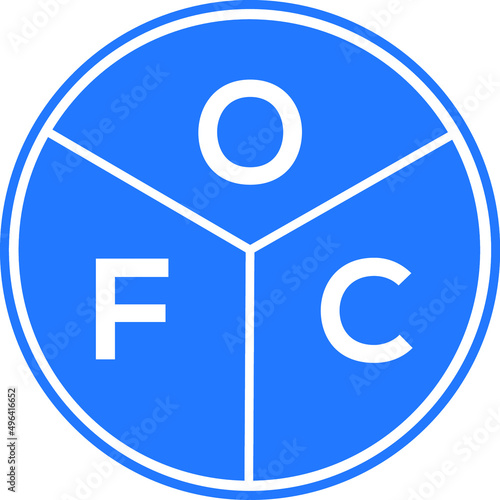 OFC letter logo design on white background. OFC  creative circle letter logo concept. OFC letter design.