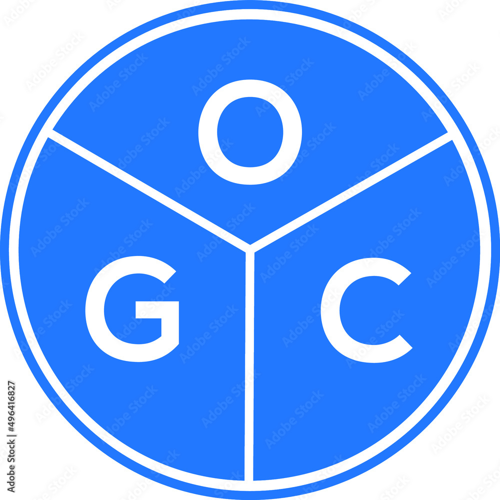 OGC letter logo design on white background. OGC creative circle letter logo concept. OGC letter design. OGC letter logo design on white background. OGC creative circle letter logo concept. OGC letter design.
