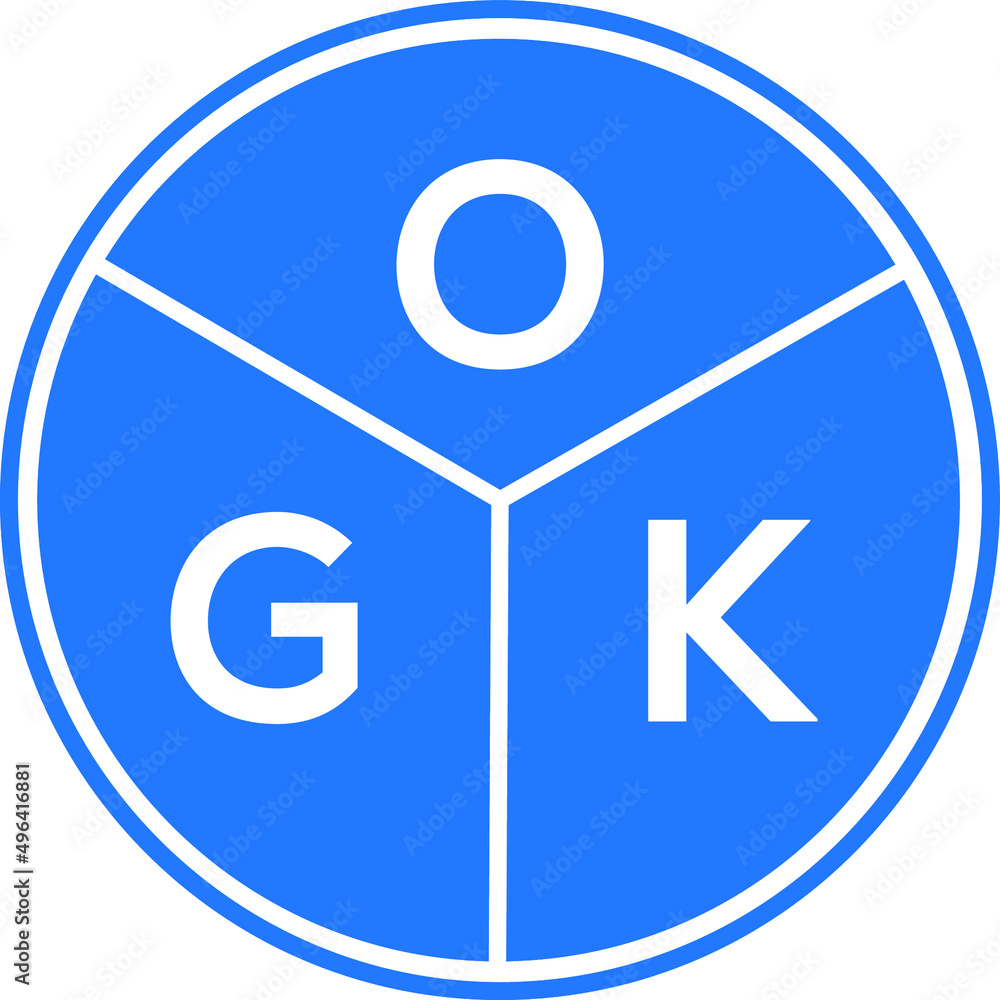 OGK letter logo design on white background. OGK  creative circle letter logo concept. OGK letter design.