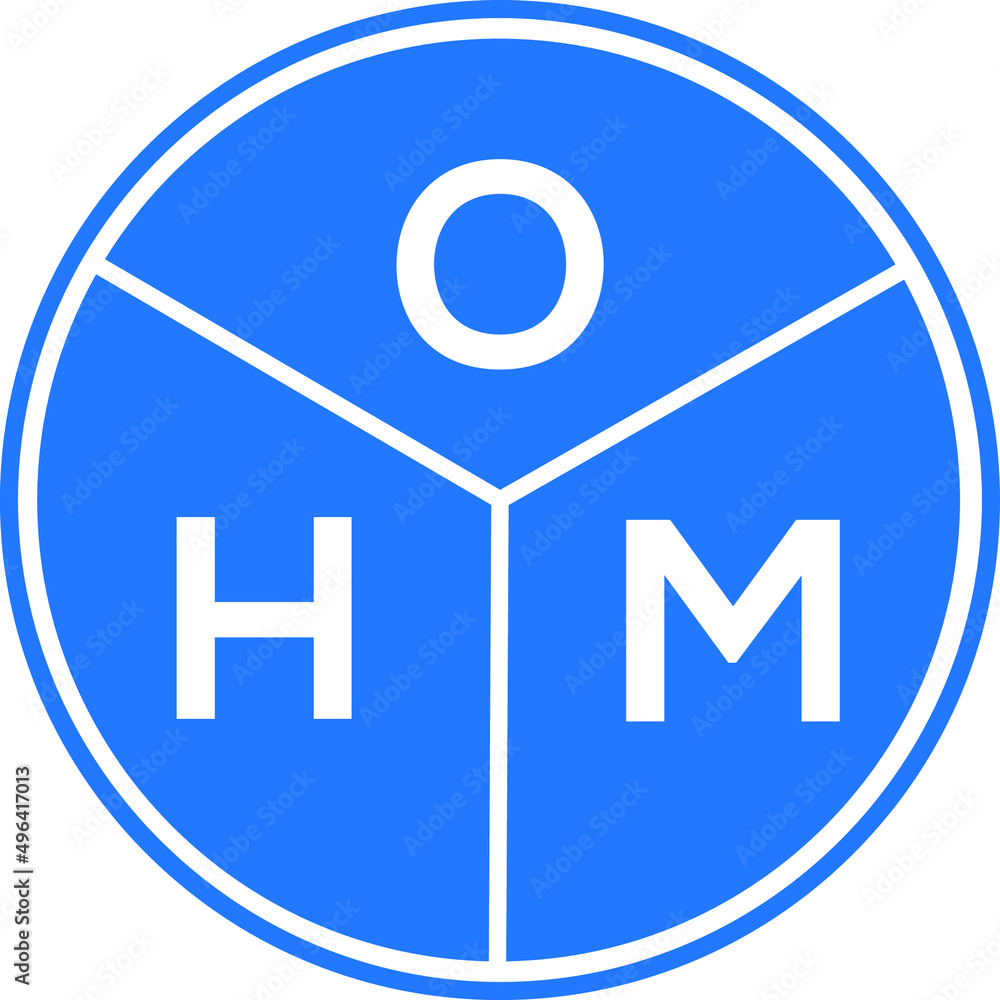 OHM letter logo design on white background. OHM creative circle letter logo concept. OHM letter design. OHM letter logo design on white background. OHM creative circle letter logo concept. OHM letter design.