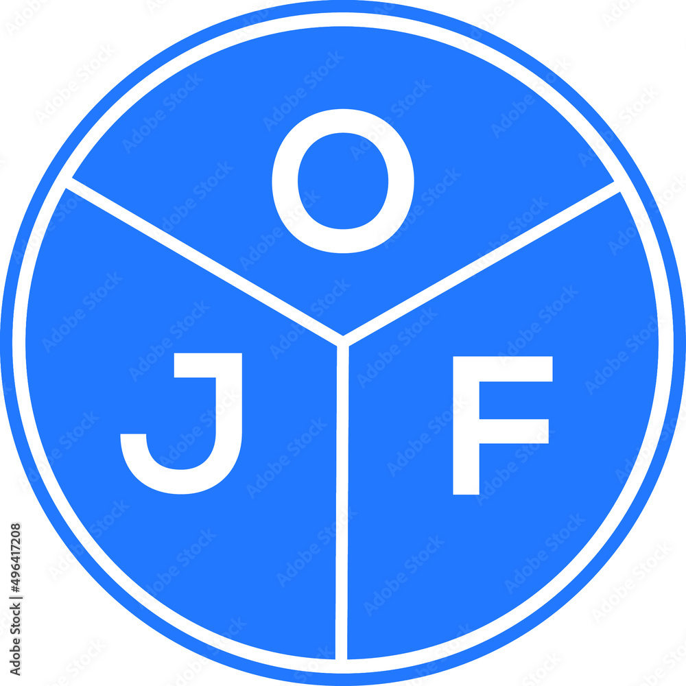 OJF letter logo design on white background. OJF creative circle letter logo concept. OJF letter design. OJF letter logo design on white background. OJF creative circle letter logo concept. OJF letter design.