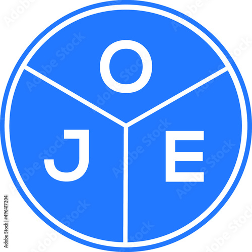 OJE letter logo design on white background. OJE creative circle letter logo concept. OJE letter design.  photo
