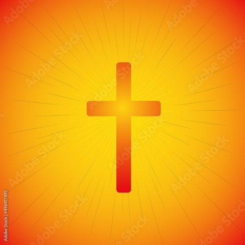 Easter. The symbol of the cross - the resurrection of Jesus Christ