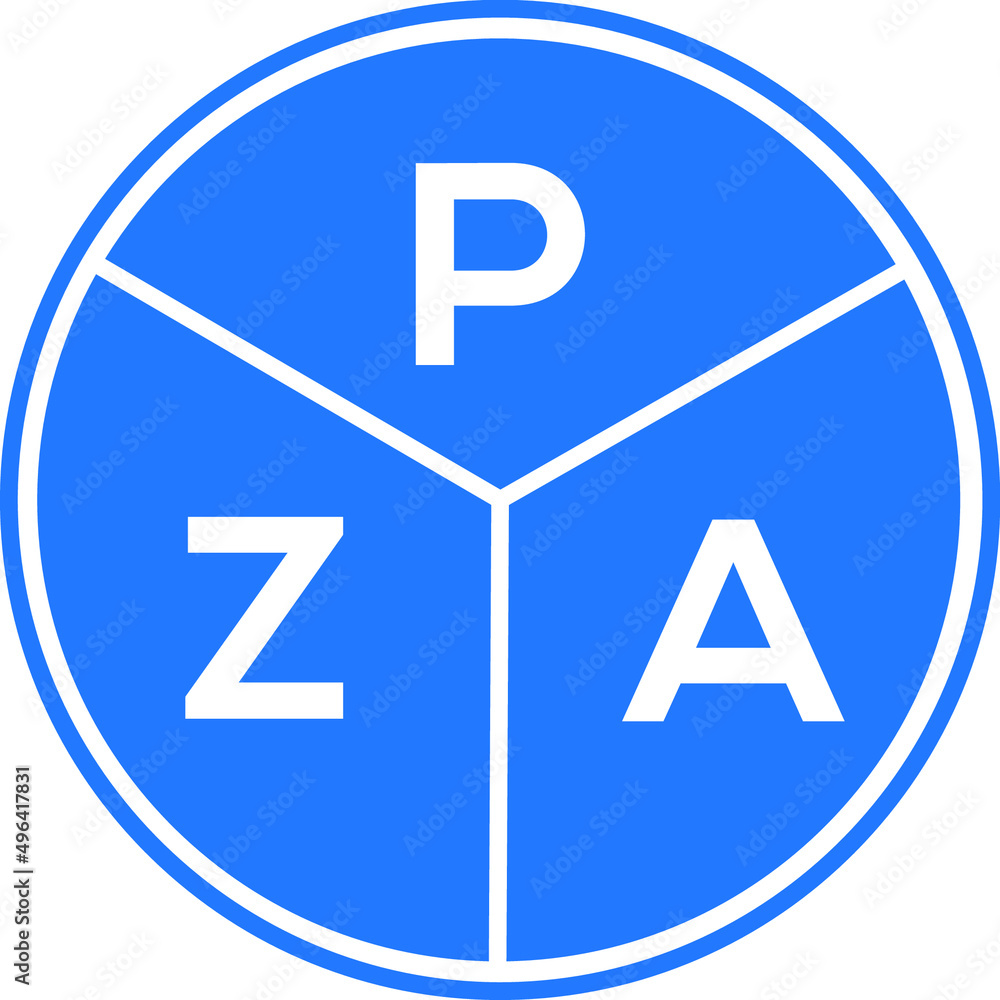 PZA letter logo design on white background. PZA creative circle letter logo concept. PZA letter design. PZA letter logo design on white background. PZA creative circle letter logo concept. PZA letter design.