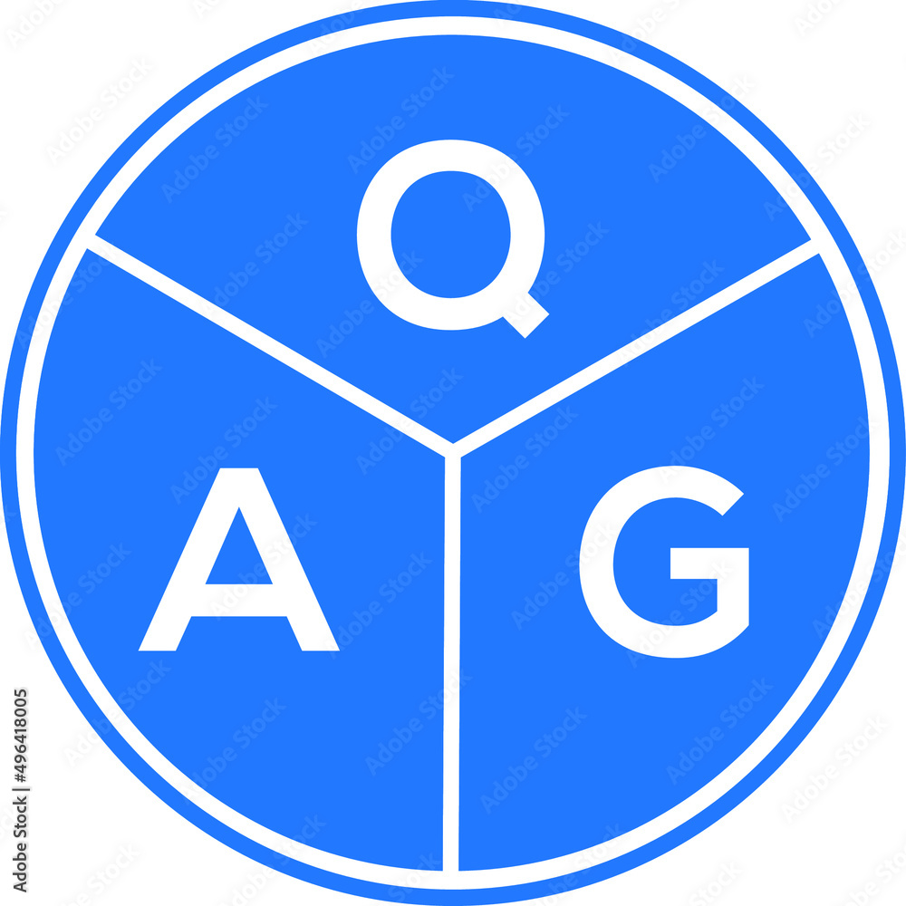 QAG letter logo design on white background. QAG creative circle letter logo concept. QAG letter design. QAG letter logo design on white background. QAG creative circle letter logo concept. QAG letter design.